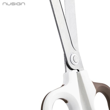 NUSIGN Makas 180 mm – Paslanmaz Çelik – Beyaz Güç Tasarruflu Makas