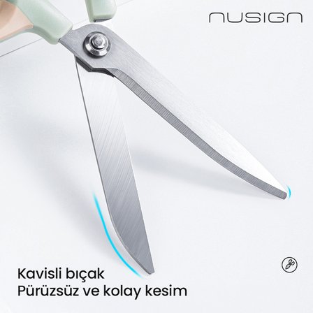 NUSIGN Güç Tasarruflu Makas 145 mm ENS056 Paslanmaz Çelik – Yeşil