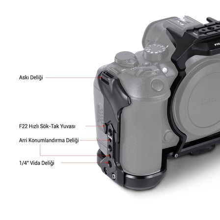 FALCAM F22 F38 F50 Quick Release Modüler Kamera Kafesi R5 II R5 R5C R6 R6 II Uyumlu Siyah - C00B4802B