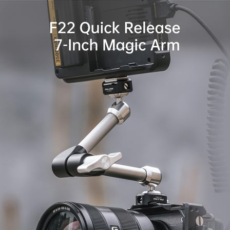 FALCAM F22 Quick Release 7 Inch 360° Çift Ball Head Metal Extension Magic Arm Gri - 2974B