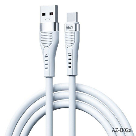 PDATeknoloji 66W Type-C Hızlı Şarj ve Data Kablosu 1.3m Beyaz AZ-B02a
