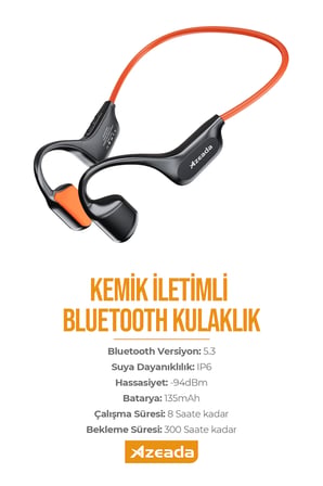 Koşu ve Spor İçin Bluetoothlu Boyun Askılı Kulaklık IP6 Suya Dayanıklı 8 Saat Çalışma Süresi AZ-BN03