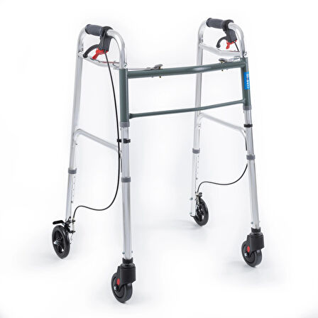 Comfort Plus Wolker Yürüteç | 4 Tekerlekli Frenli, Katlanabilir Alüminyum Gövde, Yükseklik Ayarlı, KF8220L-5