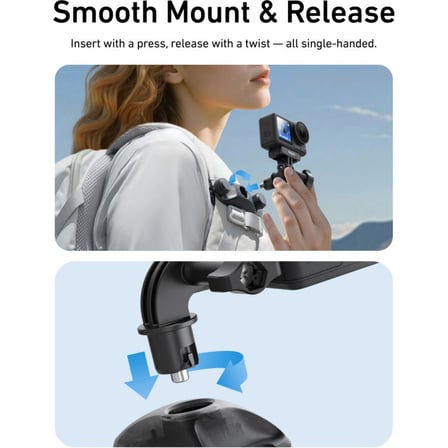 Telesın Aksiyon Kameralar Için Sırt Çantası Montaj Kiti (Djı, INSTA360, Gopro Uyumlu)