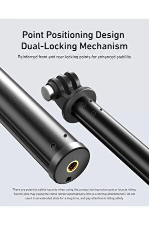 Uzatılabilir Selfie Çubuğu GoPro Hero 13 12 11 10/Insta 360/DJI Osmo 360 Action 5 4 Pocket