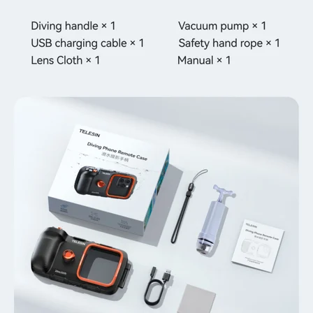 Telesın Akıllı Telefonlar Için Dalış Koruma Kılıfı | Underwater Diving Phone Case (20 Metreye Kadar)