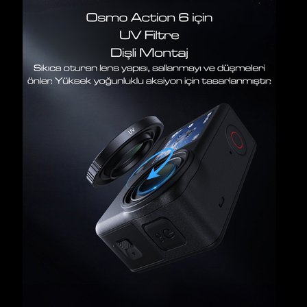 Telesin Osmo Action 6 Için Uv Filtre | Vidalı Filtre Modelidir