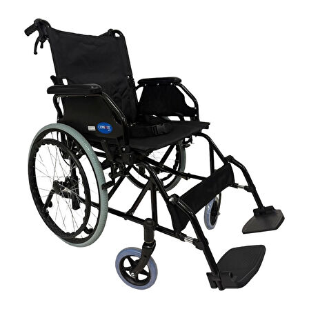 Comfort Plus Çelik Transfer Tekerlekli Sandalye | Katlanabilir, Emniyet Kemerli ve Refakatçi Frenli DM-863-20