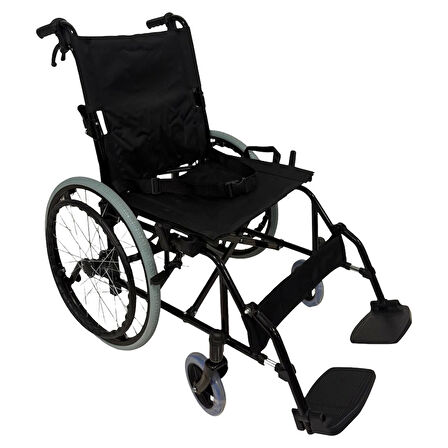 Comfort Plus Çelik Transfer Tekerlekli Sandalye | Katlanabilir, Emniyet Kemerli ve Refakatçi Frenli DM-863-20