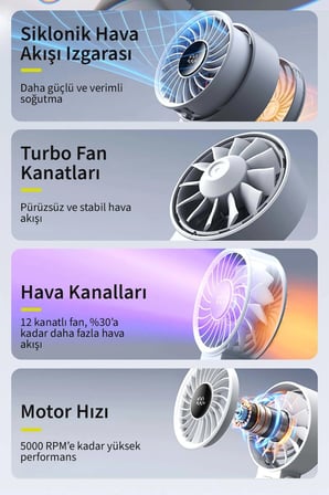 Jisulife Handheld Fan Life 7 El Fanı & Masaüstü Fan 5000 mah