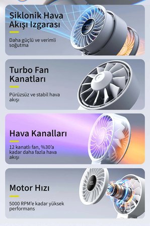 Jisulife Handheld Fan Life 7 El Fanı & Masaüstü Fan 5000 mah