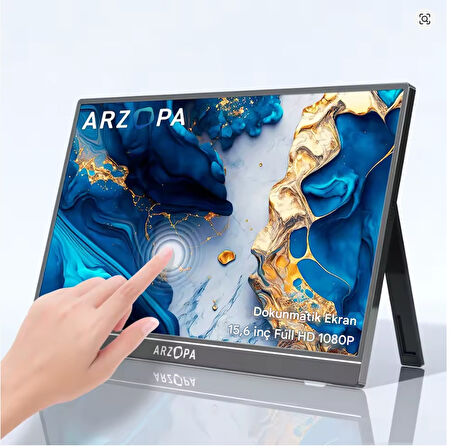 Arzopa A1 T 15.6" Full HD 60Hz IPS Ultra İnce Dokunmatik Taşınabilir Monitör