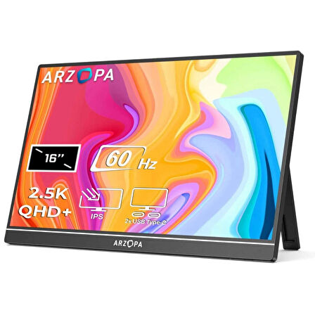 ARZOPA Z1RC 16 inç 60Hz 2.5K QHD+ IPS Type-C Taşınabilir Monitör