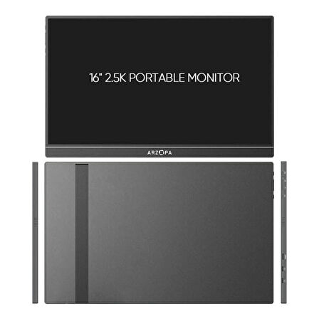 ARZOPA Z1RC 16 inç 60Hz 2.5K QHD+ IPS Type-C Taşınabilir Monitör