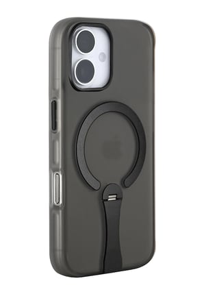 Fuchsia iPhone 16 ile Uyumlu HBC-354 Kunlun Standlı Kablosuz Şarj Özellikli Kapak - Siyah