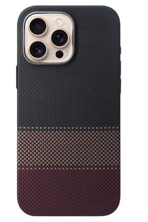Fuchsia iPhone 16 Pro Max ile Uyumlu HBC-377 Kevlar Slim Kablosuz Şarj Özellikli Kapak - Siyah