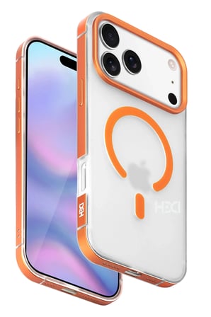 Fuchsia iPhone 17 Pro ile Uyumlu HBC-394 Himalayas Kablosuz Şarj Özellikli Kapak - Turuncu