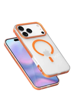 Fuchsia iPhone 17 Pro Max ile Uyumlu HBC-394 Himalayas Magsafe Kapak - Turuncu