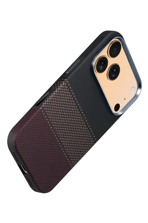 Fuchsia iPhone 17 Pro ile Uyumlu HBC-377 Kevlar Slim Magsafe Kapak - Alacakaranlık