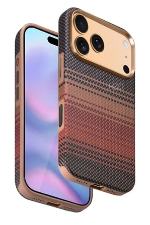 Fuchsia iPhone 17 Pro Max ile Uyumlu HBC-377 Kevlar Slim Kablosuz Şarj Özellikli Kapak - Gün Batımı