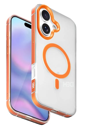 Fuchsia iPhone 17 ile Uyumlu HBC-394 Himalayas Kablosuz Şarj Özellikli Kapak - Turuncu