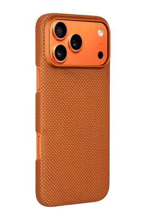 Fuchsia iPhone 17 Pro ile Uyumlu HBC-350 Ruaha Kevlar Magsafe Kapak - Turuncu