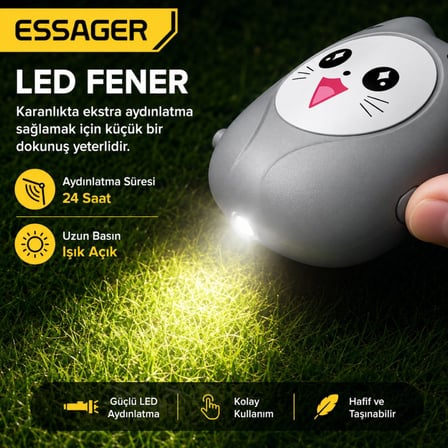 ESSAGER 130 dB Kişisel Güvenlik Alarmı – LED Fenerli, Çekmeli Acil Durum Alarmı, 450mAh Şarjlı Taşınabilir Anahtarlık Mavi