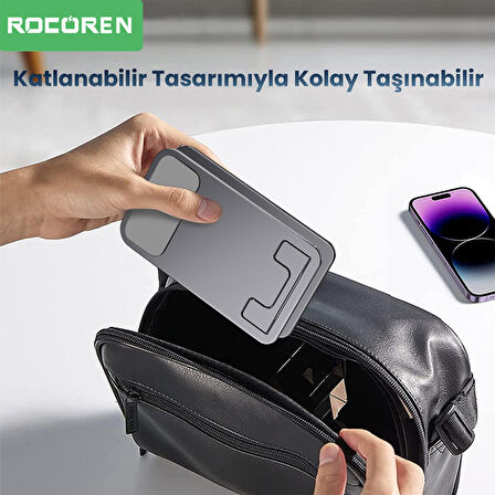Rocoren 360° Döner Mekanizmalı Katlanabilir Alüminyum Telefon Standı