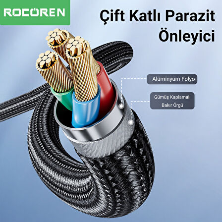 Rocoren Type-C to 3.5mm Jack AUX Hi-Fi DAC Ses Kablosu 3 Metre