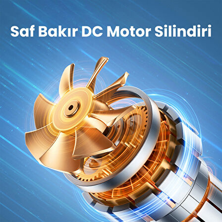 Rocoren 150PSI 4000mAh Şarjlı Taşınabilir Hava Pompası Araç Lastik, Bisiklet, Top Şişirme (Powerbank+Led Lamba+Lcd Ekran)