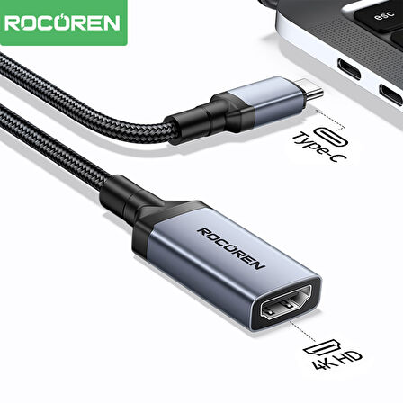Rocoren 4K 30Hz Type-C to HDMI Çevirici Dönüştürücü Adaptör 15 CM