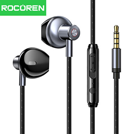 Rocoren 3.5mm Jack Girişli Mikrofonlu Kablolu Kulak İçi Kulaklık