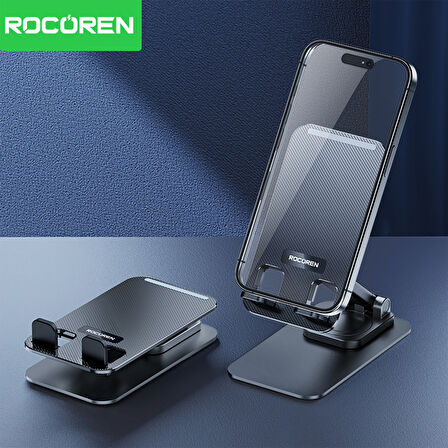 Rocoren 360° Dönebilen Katlanabilir Yükseklik ve Eğim Ayarlı Telefon Tutucu Stand