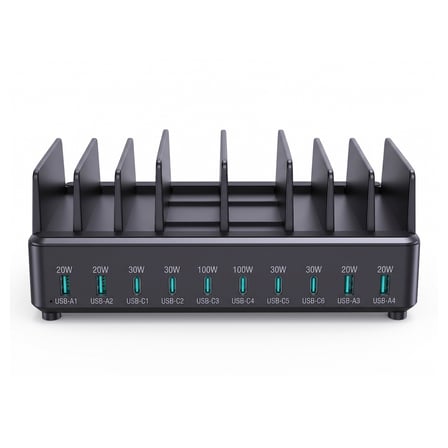 Rocoren 400W PD GaN 10 Portlu Masaüstü Şarj İstasyonu 6*Type-C 4*USB-A Tablet ve Telefon Hızlı Şarj Cihazı
