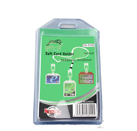 Gen-Of Yumuşak Yaka Kartı Holder Tutucu 54 X 85 MM 5 Adet