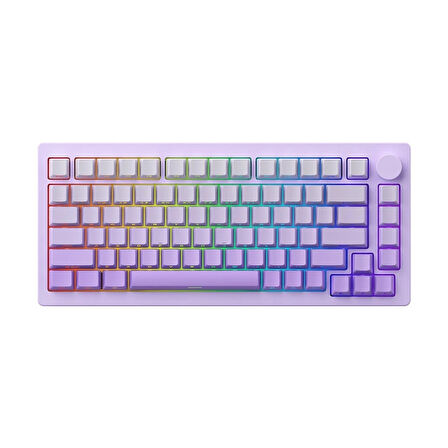 AKKO MONSGEEK M1W V3 HE-SP Purple Gradiant Hall Effect Manyetik Switch RGB Kablosuz Hotswap Mekanik Gaming Klavye