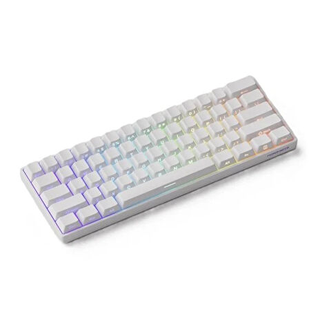 AKKO MONSGEEK FUN60 Pro Shine-Through White Hall Effect Manyetik Switch ARGB Kablosuz Hotswap Mekanik Gaming Klavye