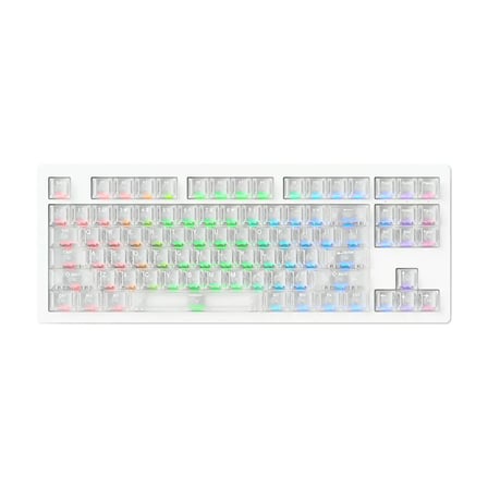 AKKO MONSGEEK M3 V5 HE White Transparent AstroAim Manyetik Switch 8K Hz Hall Effect Hotswap RGB Kablosuz İngilizce Gaming Klavye