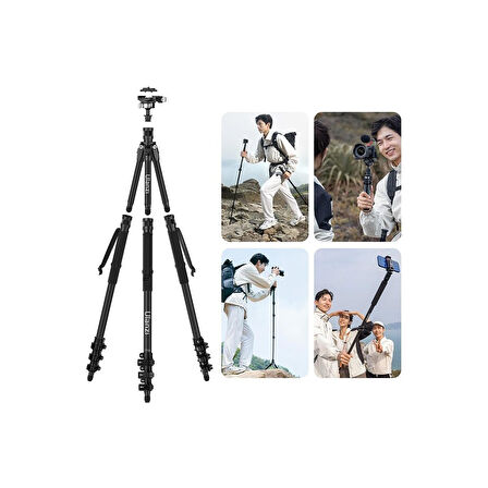 Ulanzi TT35 Carbon Fiber Yürüyüş Çubuğu Tripod Seti