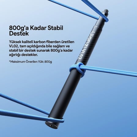 Ulanzi VL02 2.7 Metre Karbon Fiber Uzatılabilir Selfie Çubuğu 800g Taşıma Kapasiteli - T096