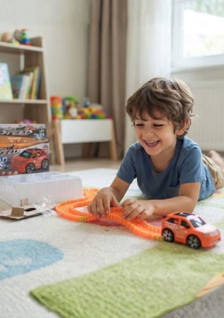 3D MÜZİKLİ  PİLLİ SPEED CAR KIRMIZI
