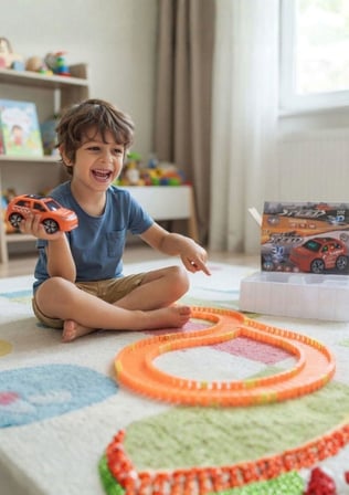 3D MÜZİKLİ  PİLLİ SPEED CAR KIRMIZI