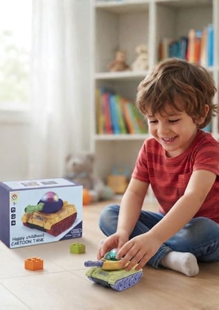3D Işıklı Sesli Çarp Dön Sensörlü Tank