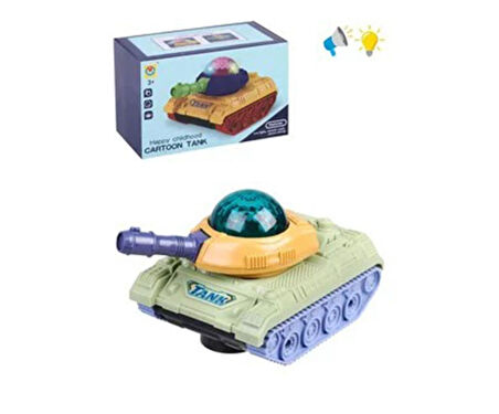 3D Işıklı Sesli Çarp Dön Sensörlü Tank