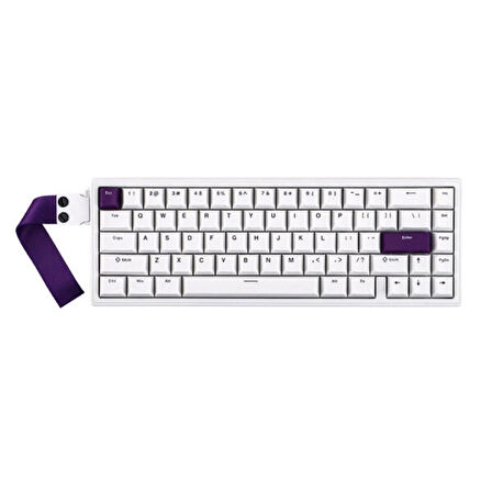 EPOMAKER HE68 White Purple Hall Effect Magnetic Pink Manyetik Switch RGB Hotswap Mekanik Gaming Klavye