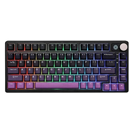 EPOMAKER HE75 Mag Black Purple Hall Effect Gateron Magnetic White Manyetik Switch RGB Kablosuz Hotswap Mekanik Gaming Klavye