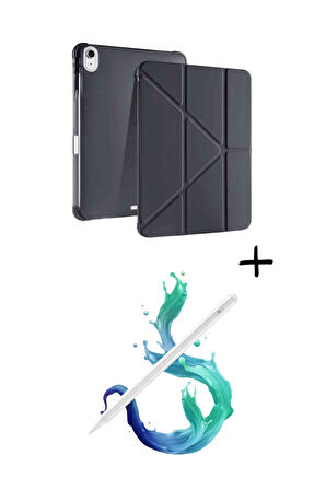 iPad A16 11. Nesil A16 2025 Uyumlu Tri Folding Tablet Kılıfı + Avuç İçi Algılamayan Tablet Kalemi