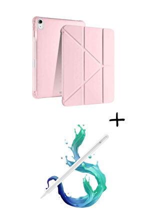 iPad A16 11. Nesil A16 2025 Uyumlu Tri Folding Tablet Kılıfı + Avuç İçi Algılamayan Tablet Kalemi