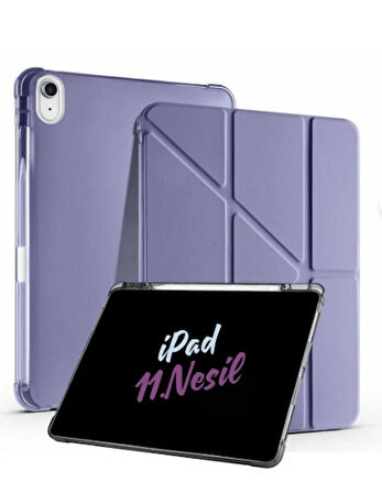 iPad A16 11. Nesil A16 2025 Uyumlu Tri Folding Tablet Kılıfı + Avuç İçi Algılamayan Tablet Kalemi