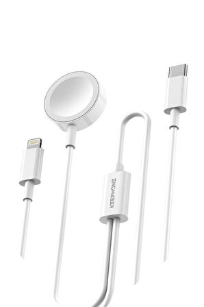 Keephone IC-013 2in1 Type-C to Lightning Hızlı Şarj Kablosu - Beyaz
